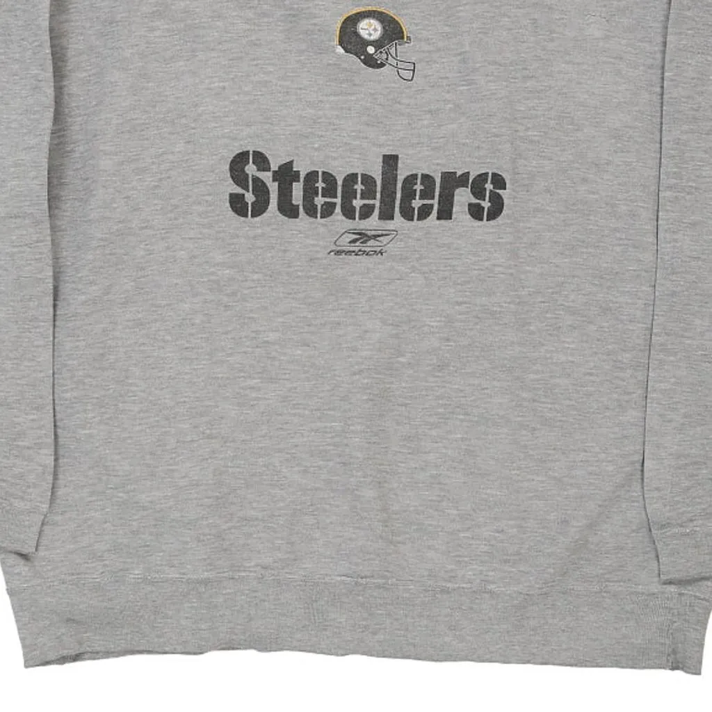 Pittsburgh Steelers Reebok NFL Sweatshirt - XL Grey Cotton Blend