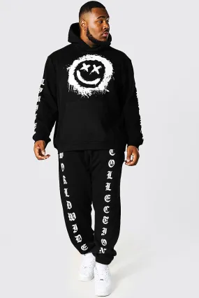 Plus Gothic Spray Face Graphic Tracksuit