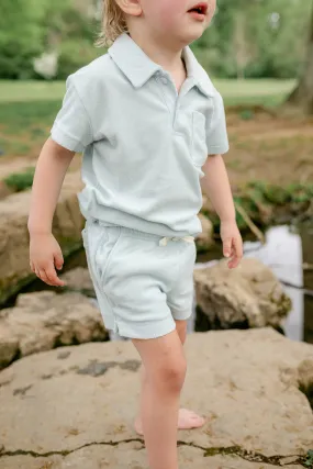 POCKET POLO -LIGHT BLUE TERRY CLOTH