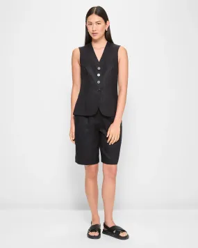 popular  European Linen Longline Vest - Preview - Black