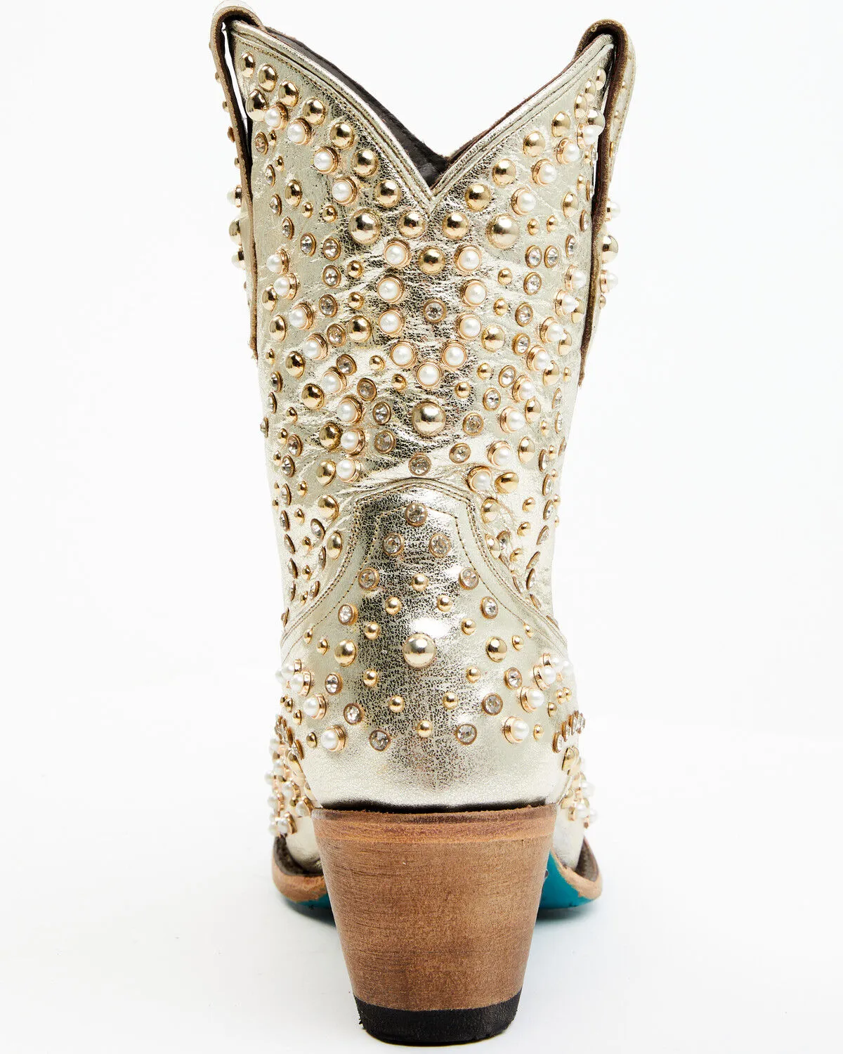 Product Name:  Boot Barn X Lane Women's Exclusive Dolly Metallic Leather Western Bridal Booties - Snip Toe