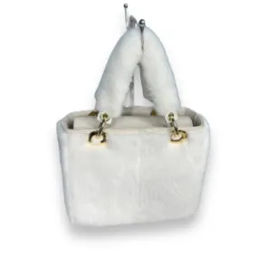 Pure White Mink Handbag - Daniel's Leather