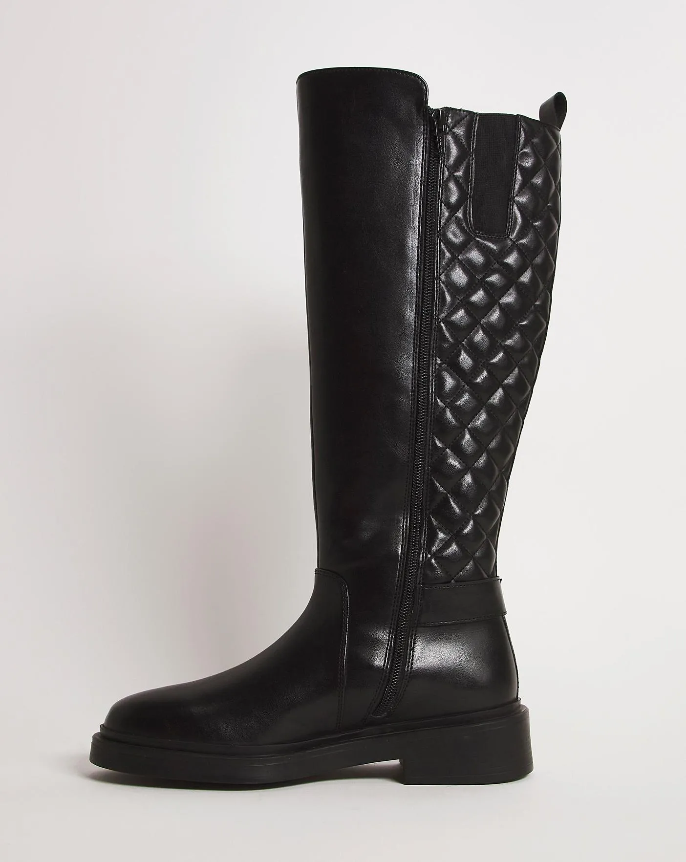 Quilted High Leg Boot EEE Fit Curvy Calf