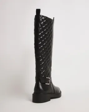 Quilted High Leg Boot EEE Fit Curvy Calf