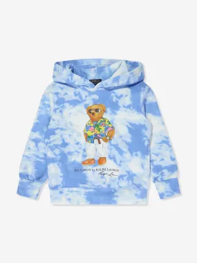 Ralph Lauren Boys Bear Cloud Wash Hoodie in Blue