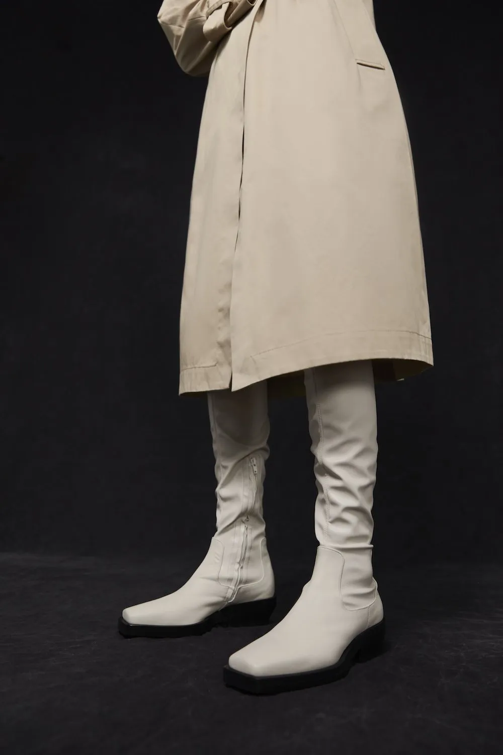 Rebe Paris Over The Knee Boot Ivory