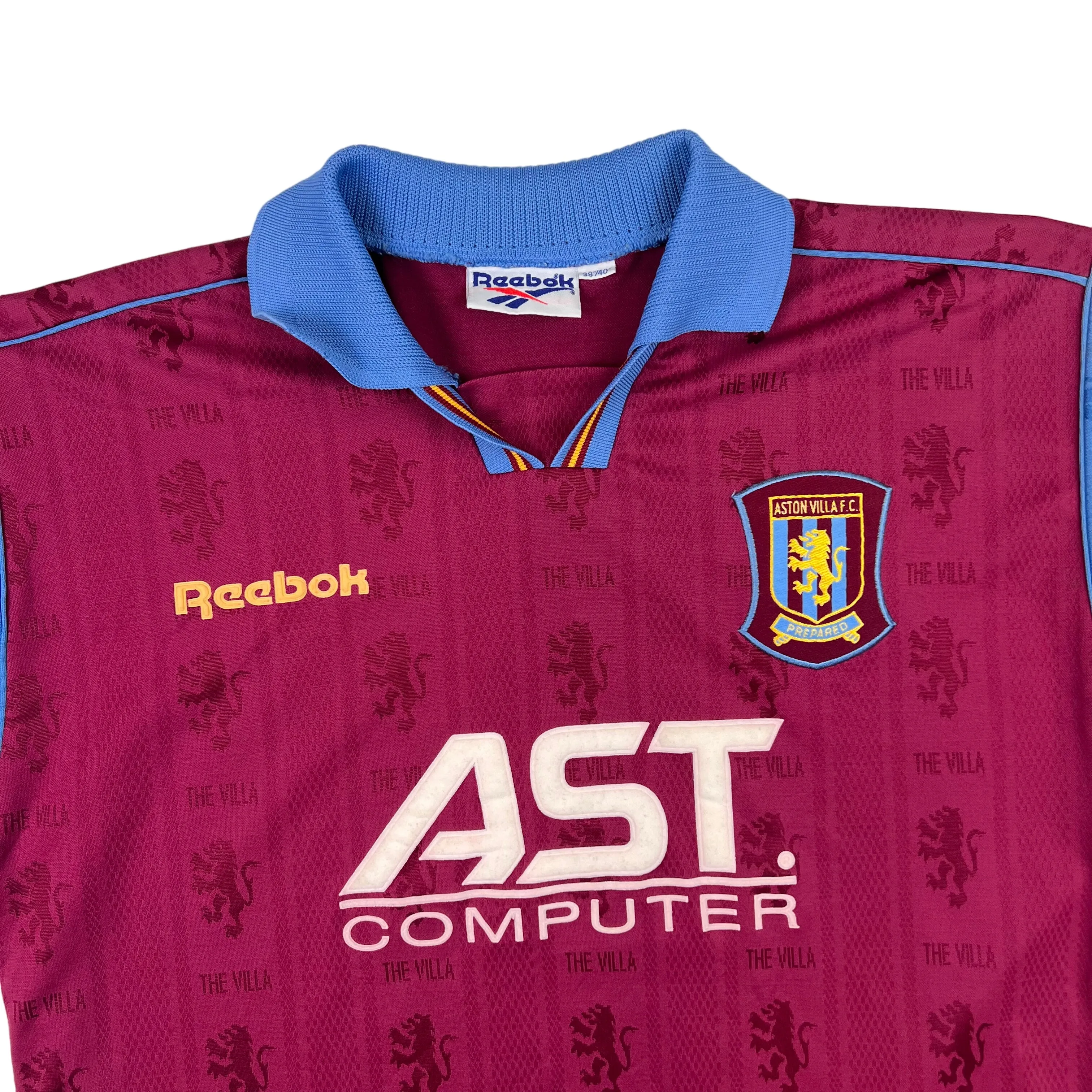 Reebok 1995-97 Aston Villa Home Shirt Maroon Blue