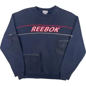 Reebok Custom Reworked Utility Spell Out Sweatshirt Navy