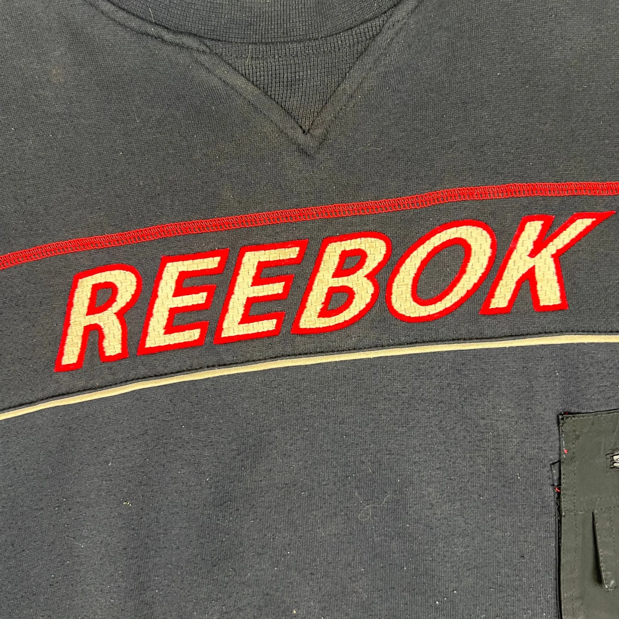 Reebok Custom Reworked Utility Spell Out Sweatshirt Navy