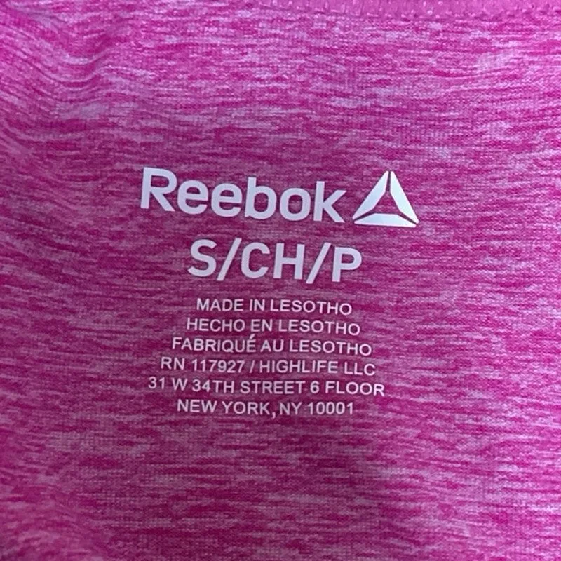 Reebok Pink Scoop Neck Racerback Running Athletic Workout Tank Top Size S