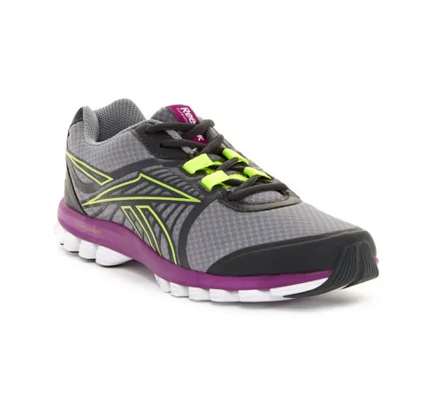 Reebok Women's Super Duo Speed Running Shoe Grey/Gravel/Yellow/Fushia/White