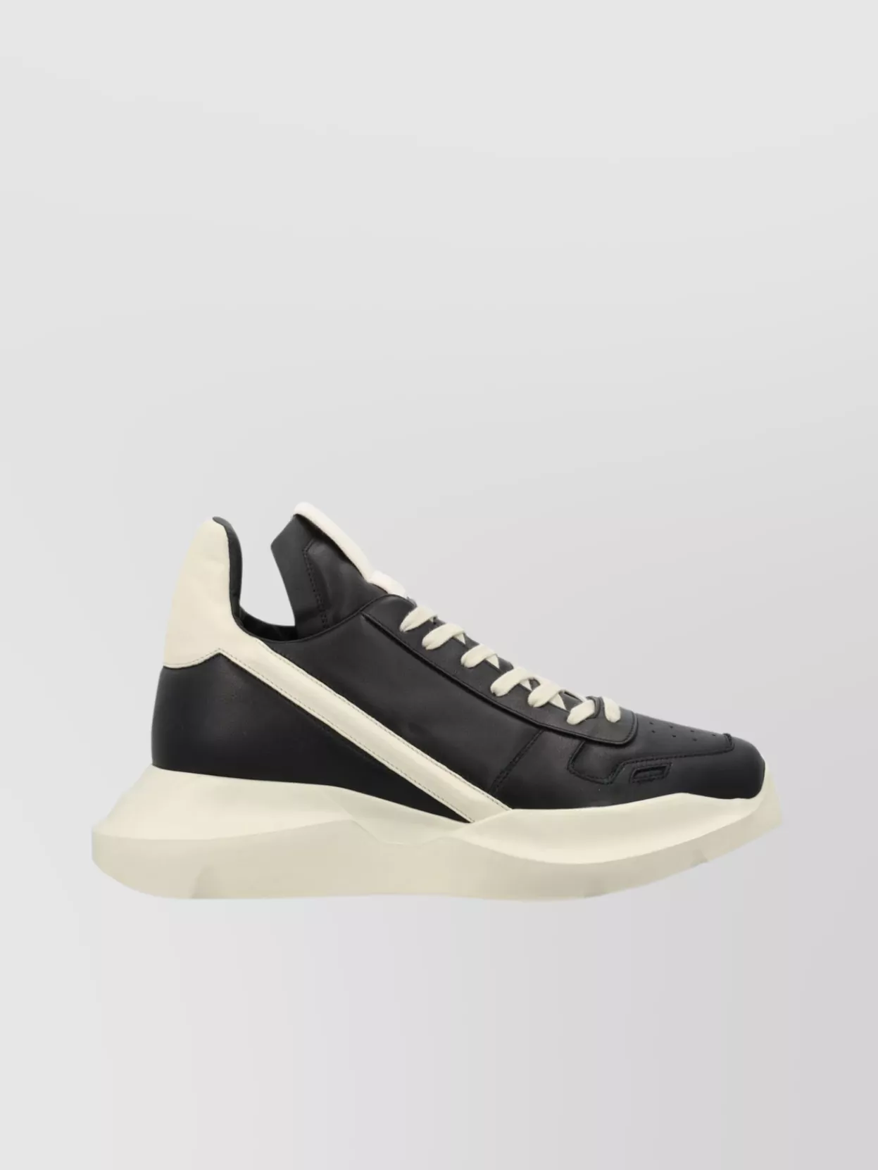 Rick Owens   Chunky leather sneakers perforated detailing