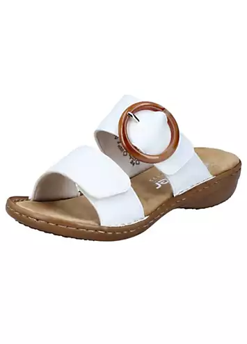 Rieker 60894 Ladies White Hook & Loop Sandals | Grattan