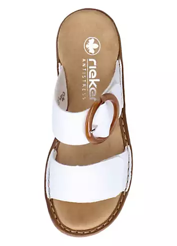 Rieker 60894 Ladies White Hook & Loop Sandals | Grattan