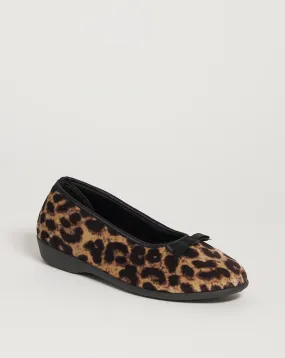 Safia Leopard Ballerina Slipper E Fit