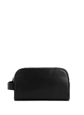 Saison 1865  Grained leather toiletry bag - Black