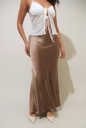 Satin mermaid maxi skirt