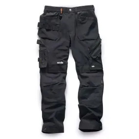 Scruffs Pro Flex Plus Holster Pocket Trousers 4-Way Stretch Modern Leg Black 34w Regular Leg