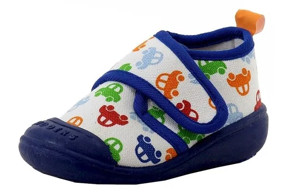 Skidders Infant Toddler Boy's Blue Car Multi Velcro Canvas Comfort Sneakers Shoe