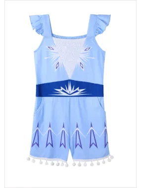 Snowy Ice Princess Flutter Sleeve Romper