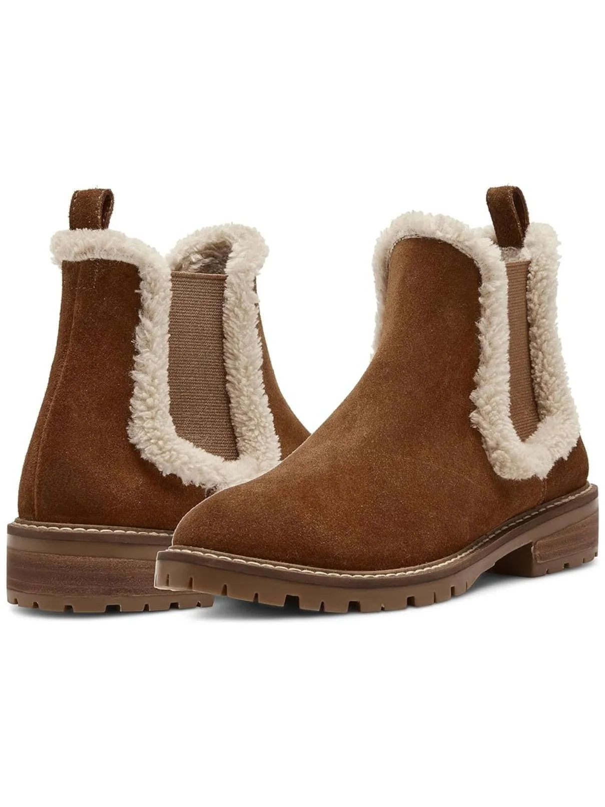 Steve Madden Leopold-F Fur Boot in Camel Suede