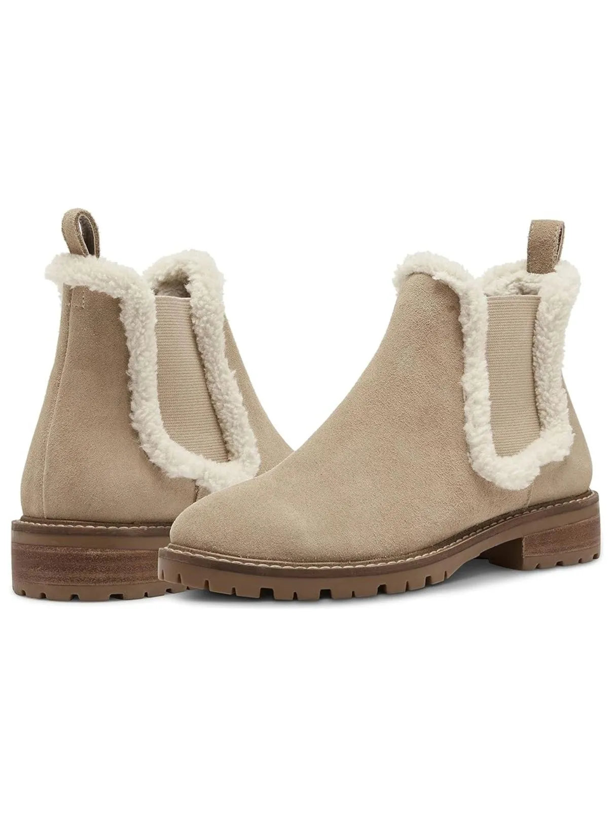 Steve Madden Leopold-F Fur Boot in Tan Suede