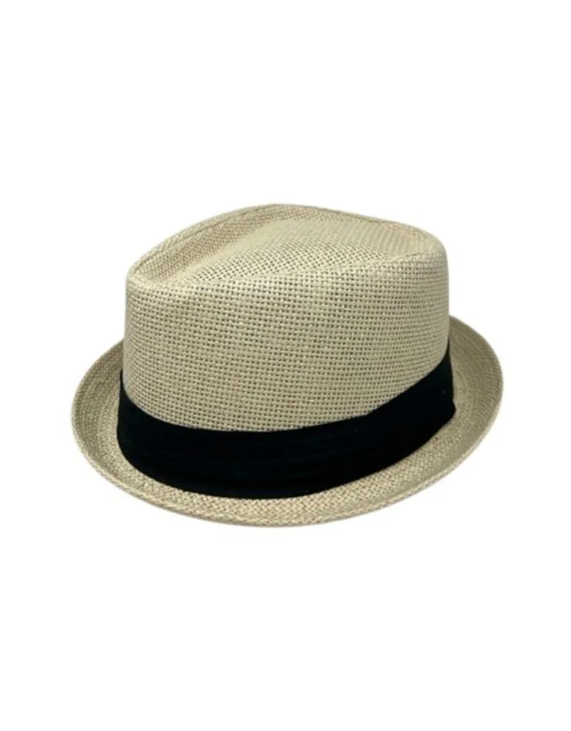 STRAW PORK PIE HAT