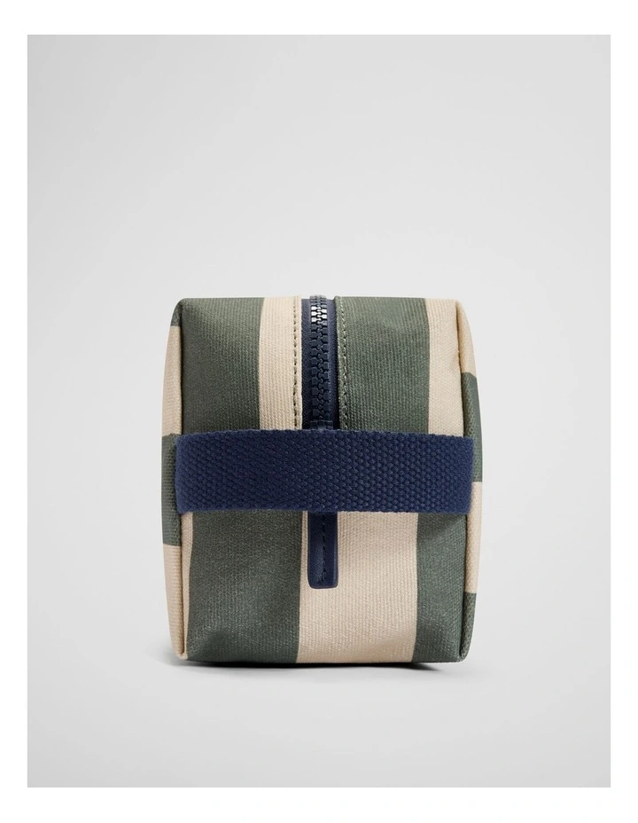 Stripe Wash Bag in Sage