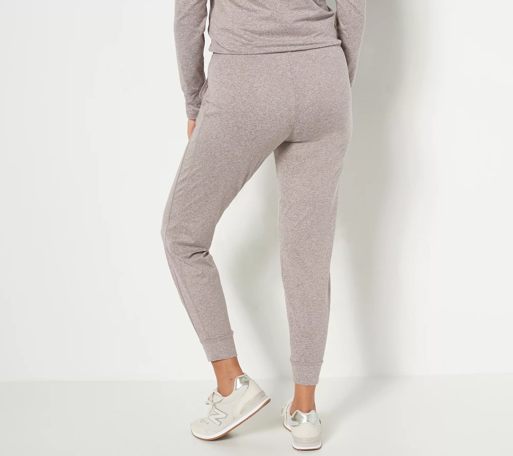 Susan Graver SG Sport Regular Heather Knit Joggers with Drawstring