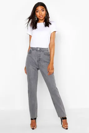 Tall Fray Hem Straight Leg Jeans