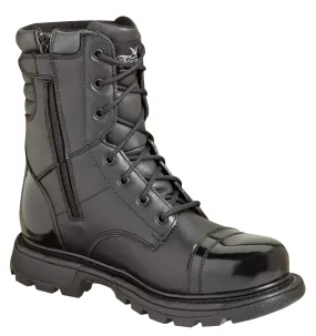 Thorogood Mens Tactical Black Leather Side Zip 8in Jump Boot 10.5 W