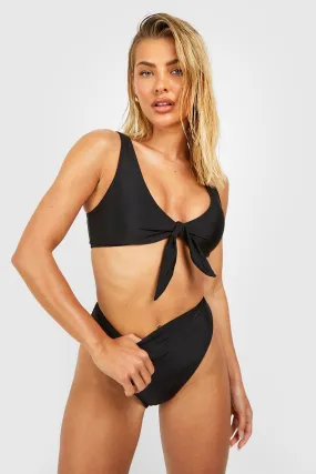 Tie Front High Waisted Bikini Set