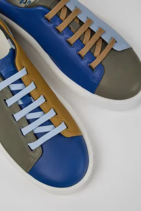 Twins Multicolored leather sneakers for men