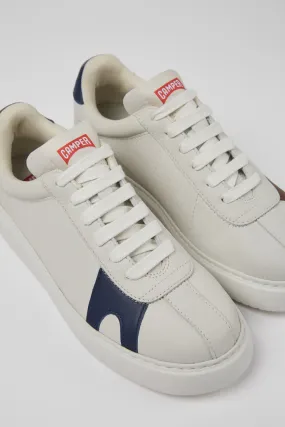 Twins White non-dyed leather sneakers for women