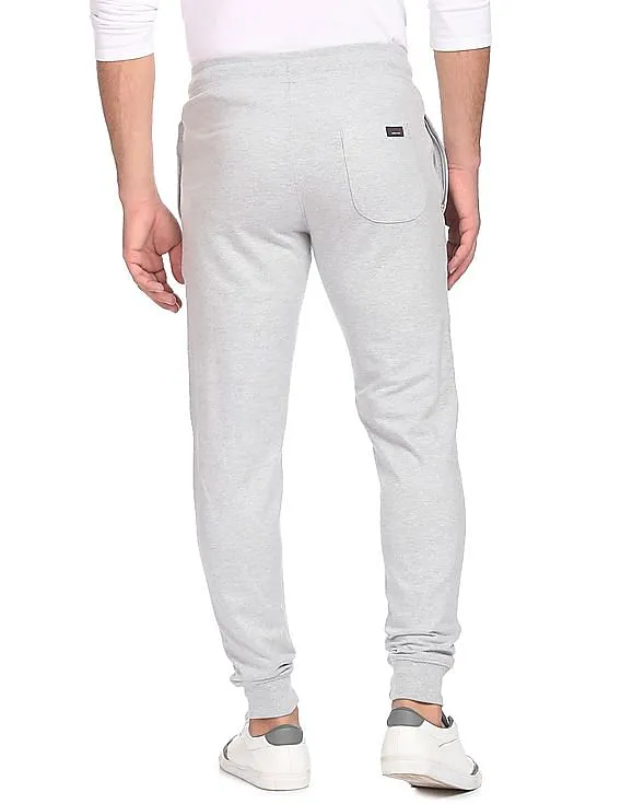 U.S. Polo Assn. Men Grey Drawstring Waist Heathered Joggers