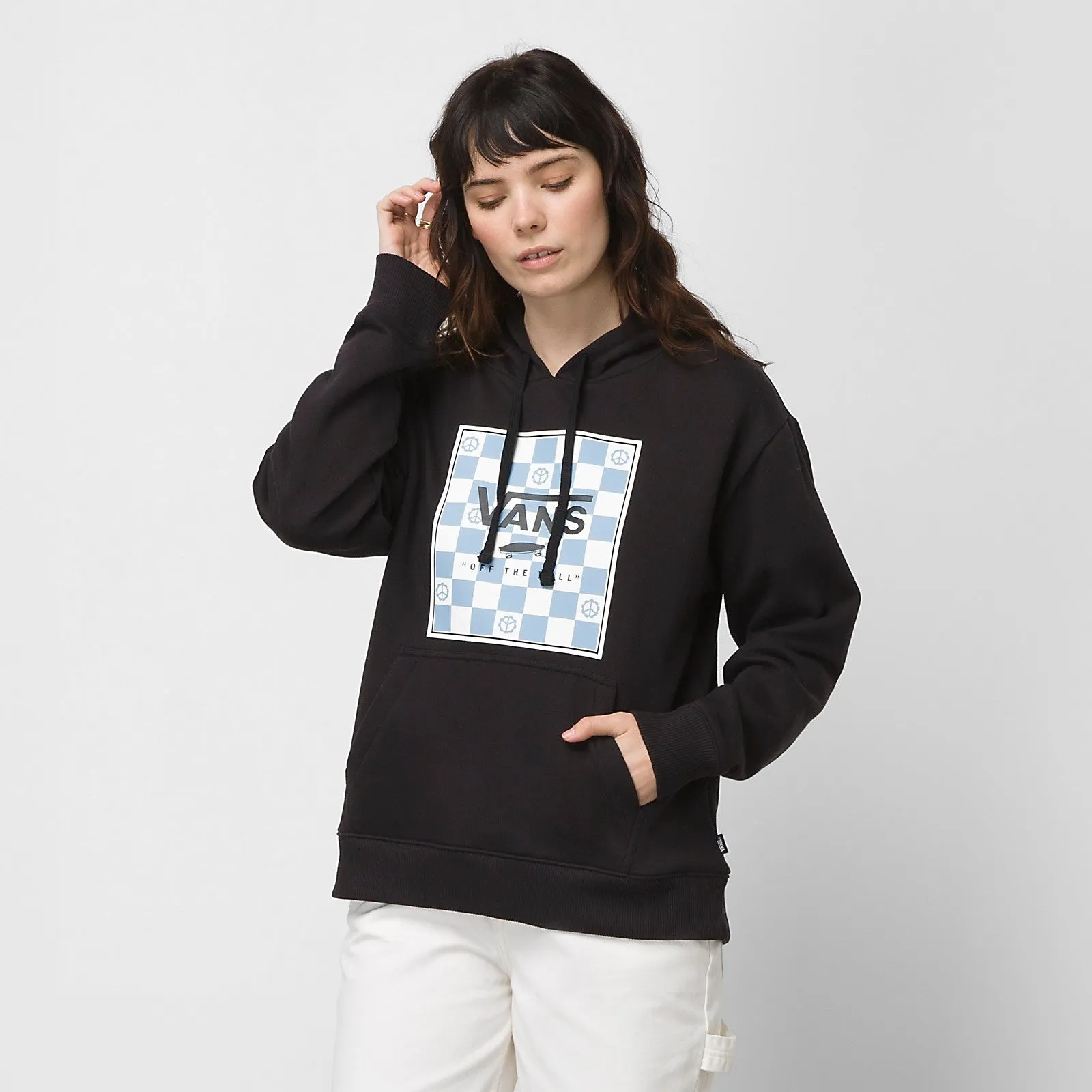 VANS BOXED IN BFF LONG SLEEVE HOODIE PEACE CHECK (VN0A7RME)