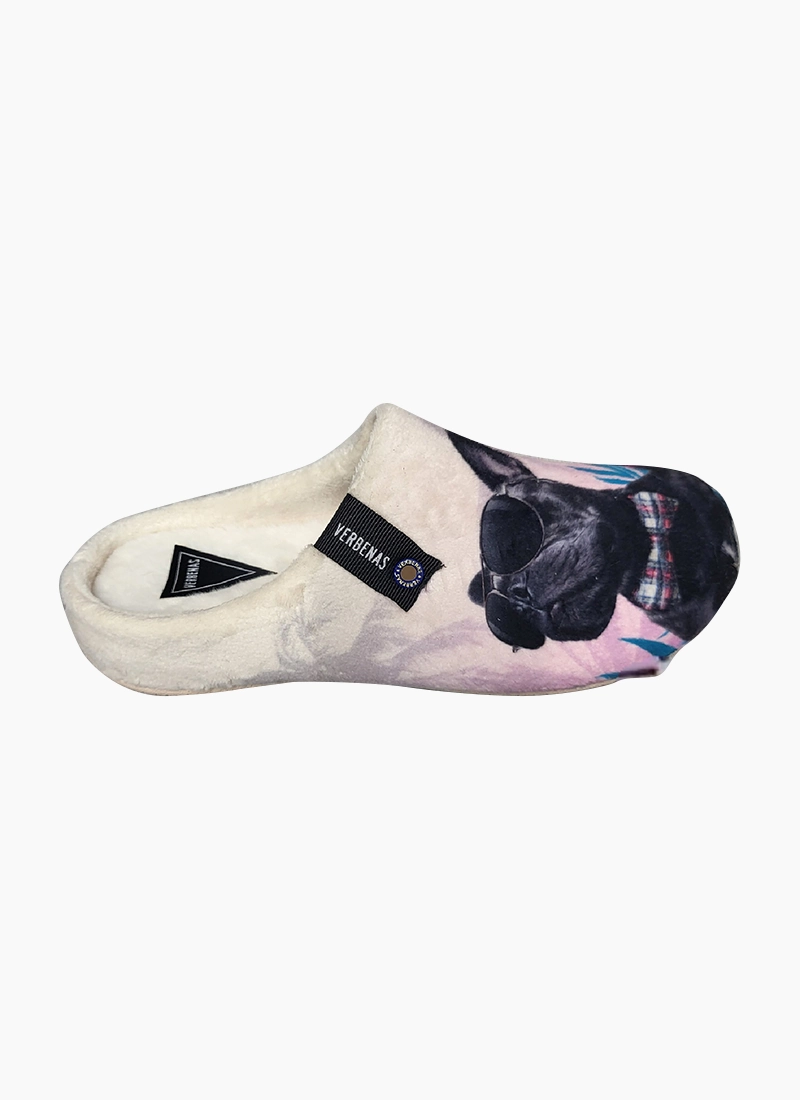 Verbenas Animal Pelo Bulldog Slipper