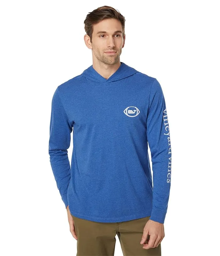 Vineyard Vines Long Sleeve Football Whale Dot Hoodie Tee