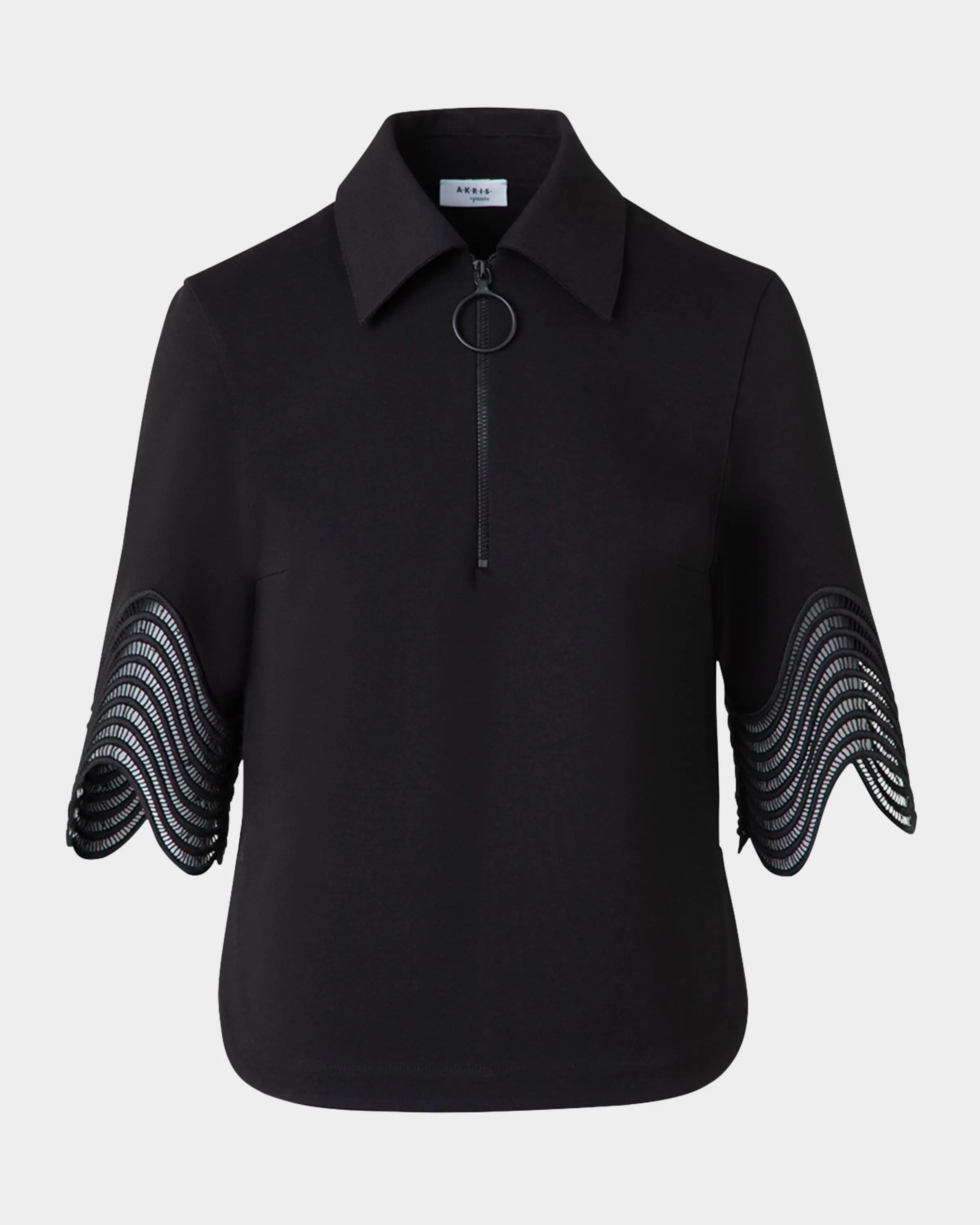 Waved Lace Borders Polo Jersey Shirt