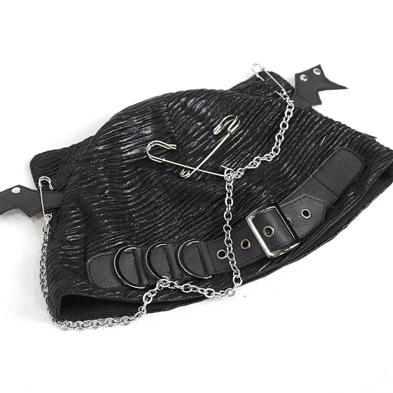 Women's Gothic Batwing Buckle Hat with Chain