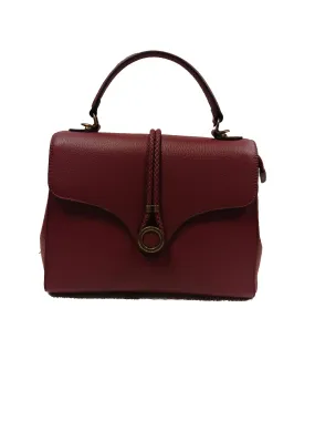 Women's plum leather handbag jc 901