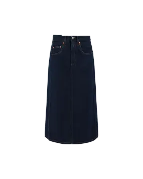 Wrap Tie Denim Skirt